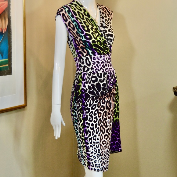 🆕🏷️ Multicolor animal print asymmetrical dress. by Roberto Cavalli - Picture 10 of 15